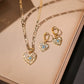 Gold Heart Zircon Jewelry Set