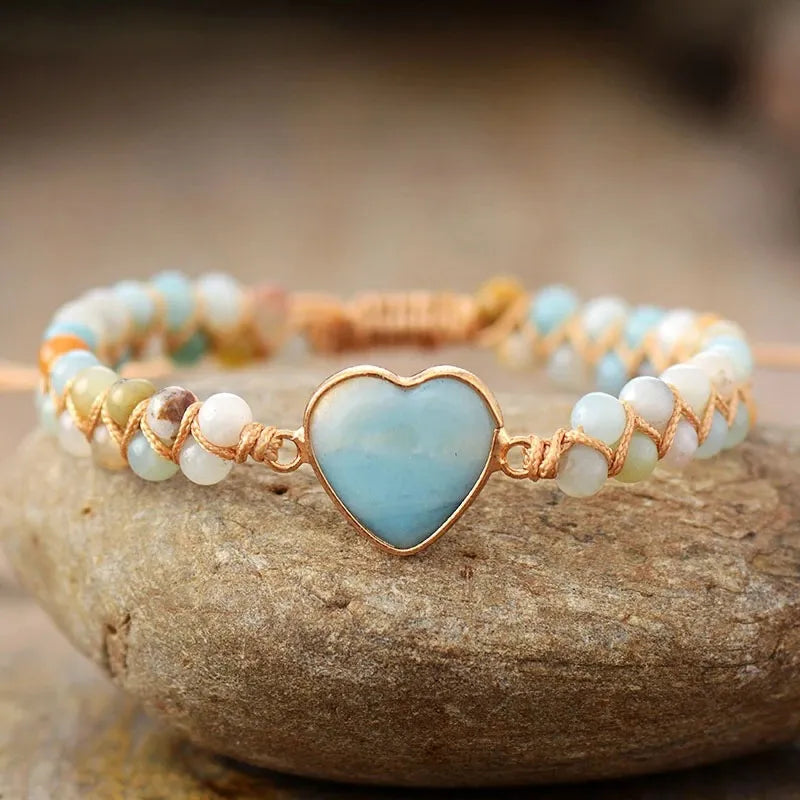 Heart Charm Braided Bracelet