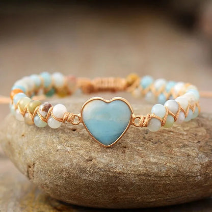 Heart Charm Braided Bracelet