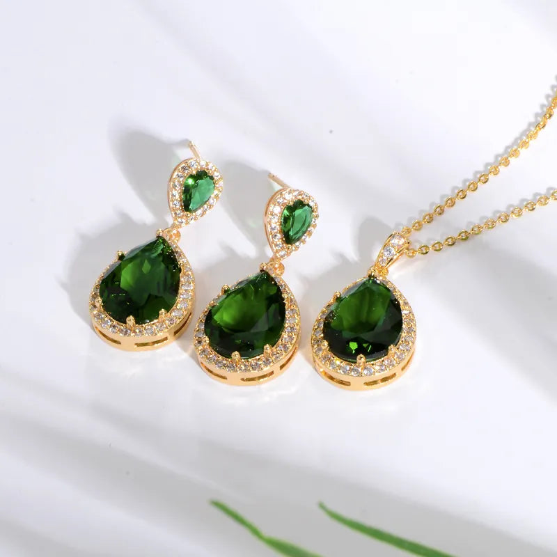 Zircon Water Drop Jewelry Set