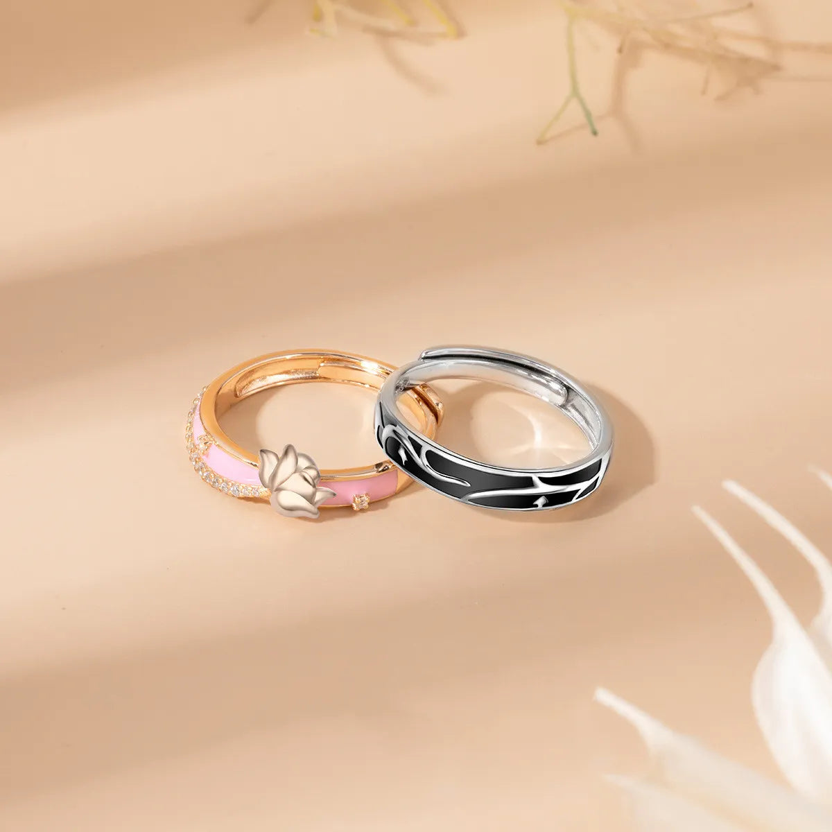 Non-fading Sterling Silver Couple Rings
