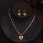 Gold Heart Zircon Jewelry Set