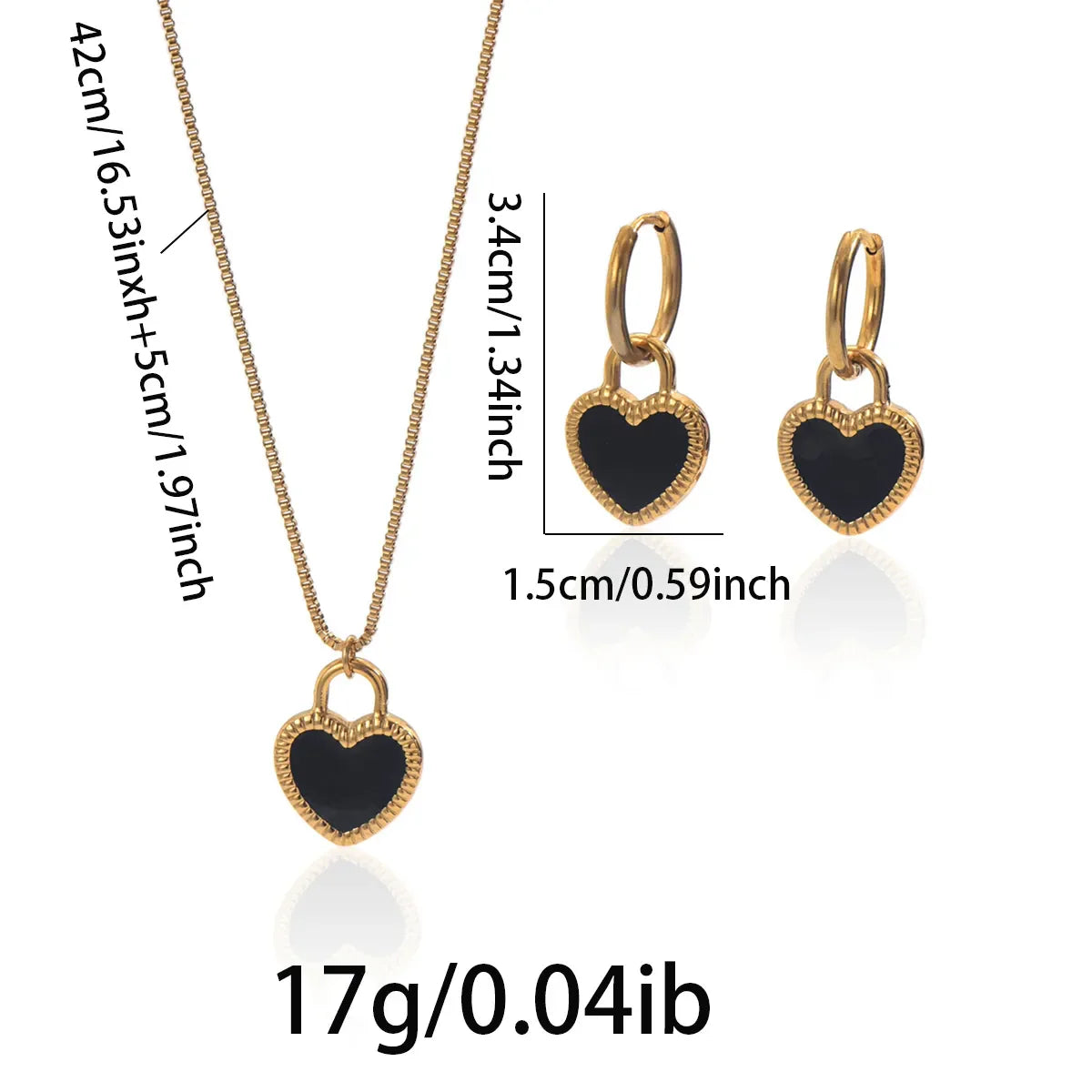 Lxalry 18K Gold Heart Set