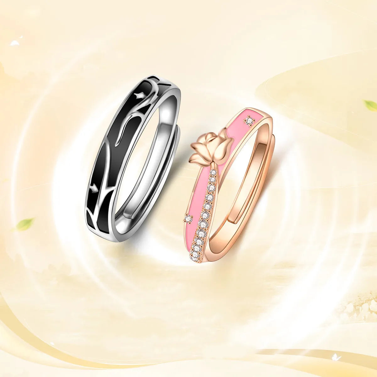 Non-fading Sterling Silver Couple Rings