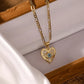 Gold Heart Zircon Jewelry Set