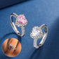 Zircon Peach Heart Love Ring