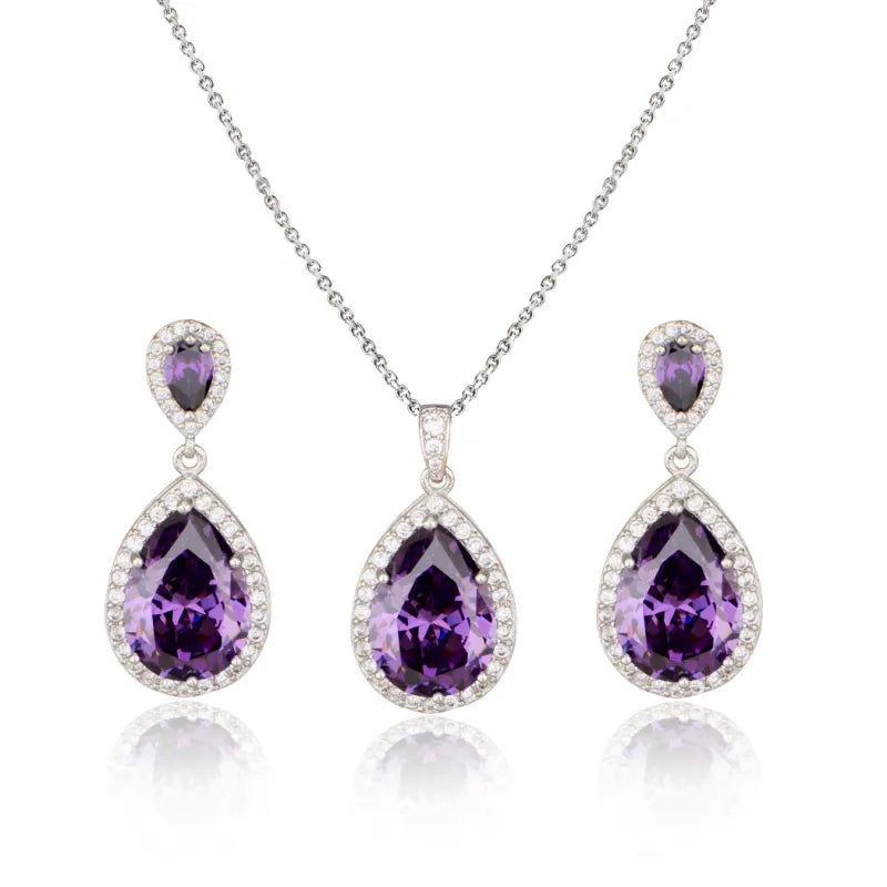 Zircon Water Drop Jewelry Set