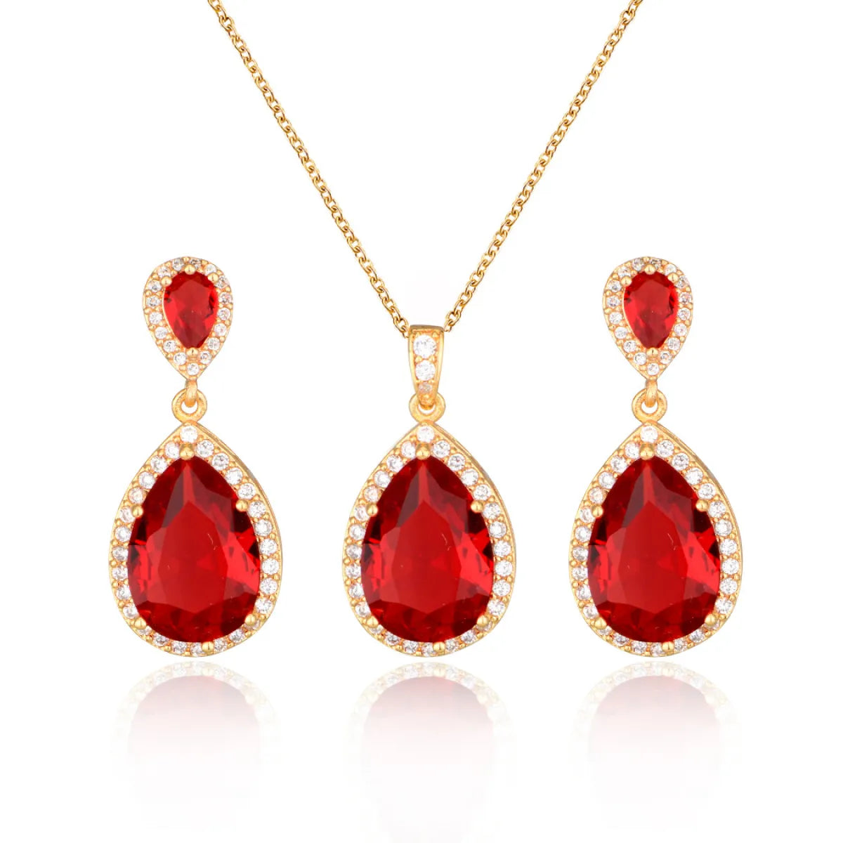 Zircon Water Drop Jewelry Set